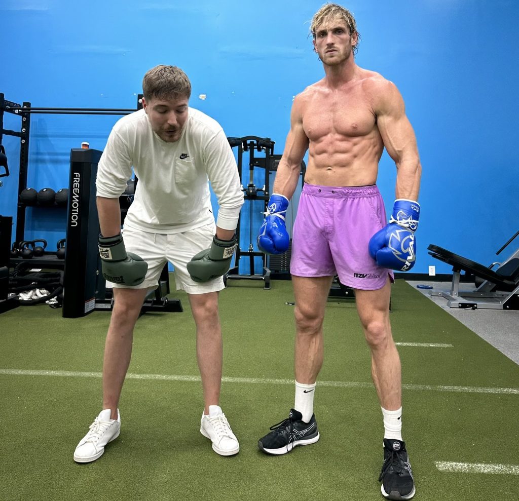 Logan Paul Displays Incredible Body While Working Out With Mrbeast