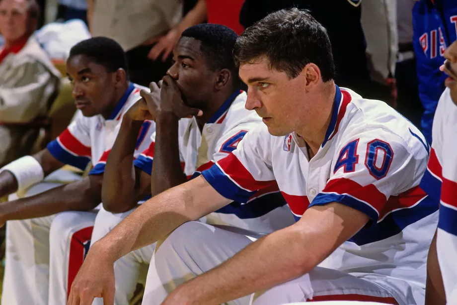 Bill Laimbeer, Joe Dumars and Isiah Thomas