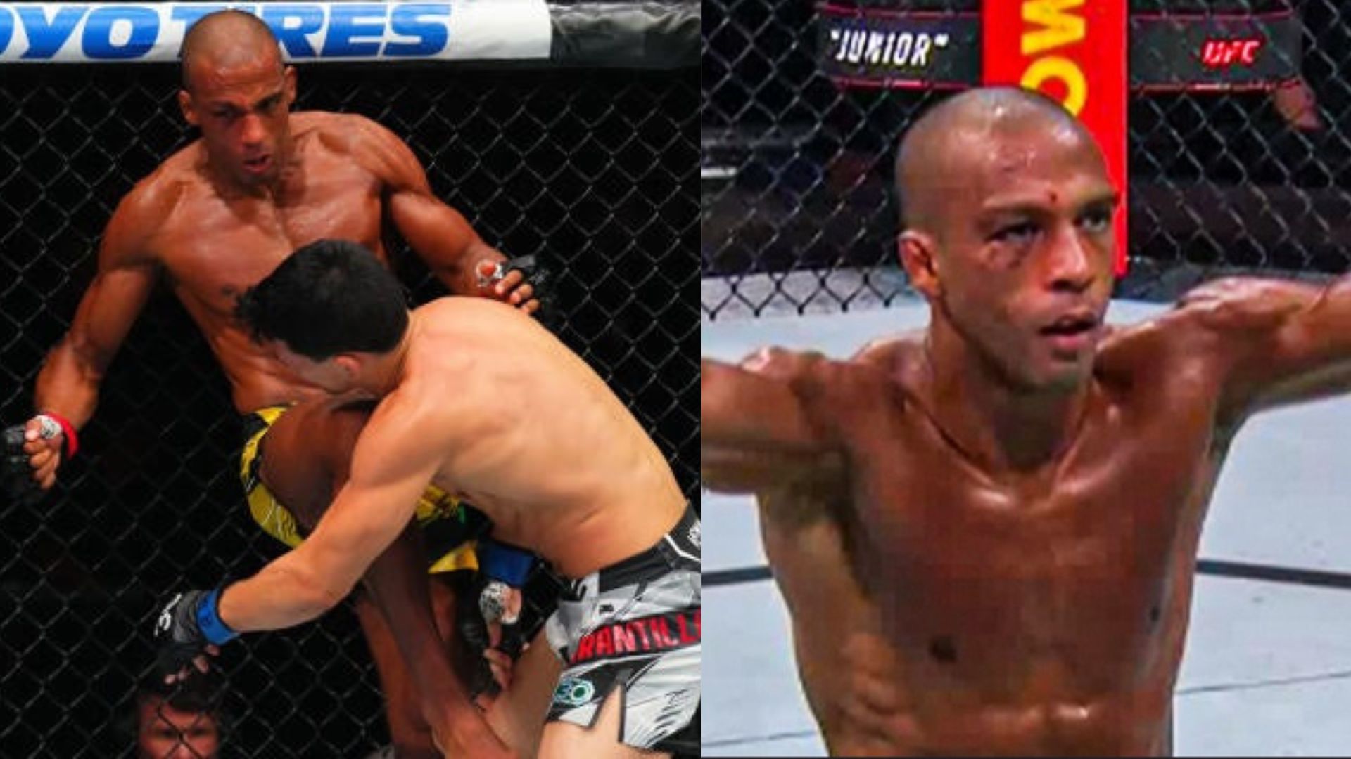 Edson Barboza lands a knee