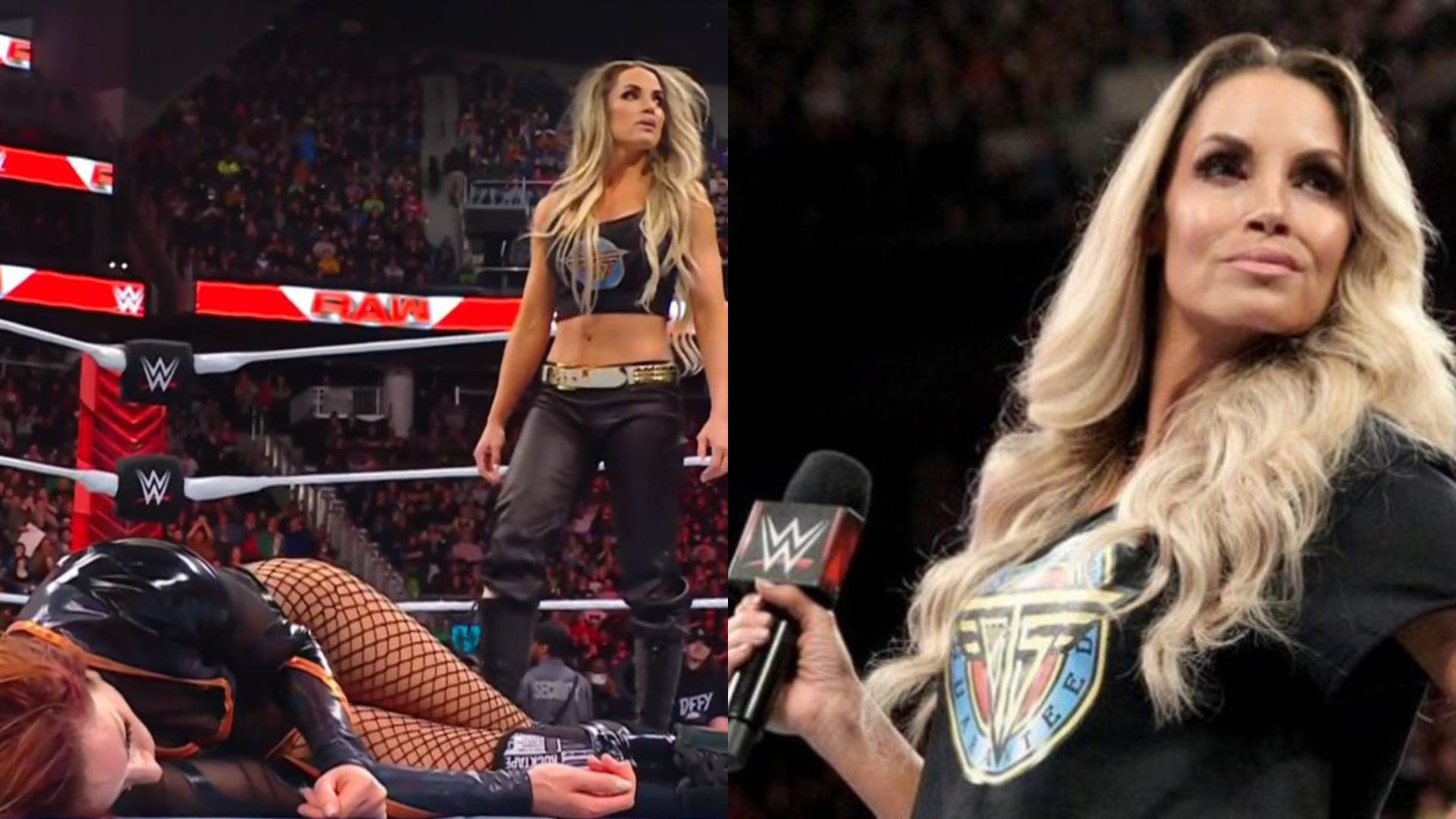 Trish Stratus speaking at Raw