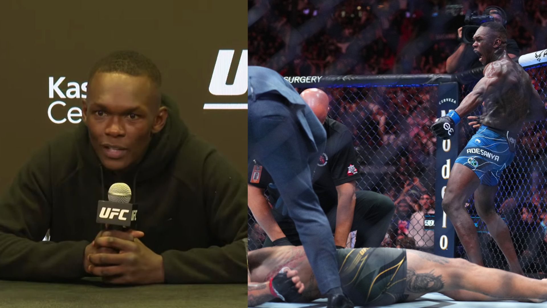 Israel Adesanya speaking in an interview