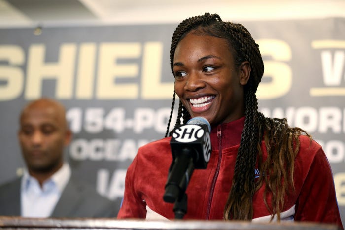 Claressa Shields speaking in an interview