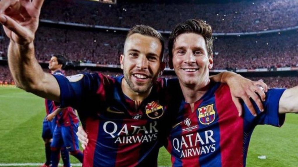 Jordi Alba and Messi