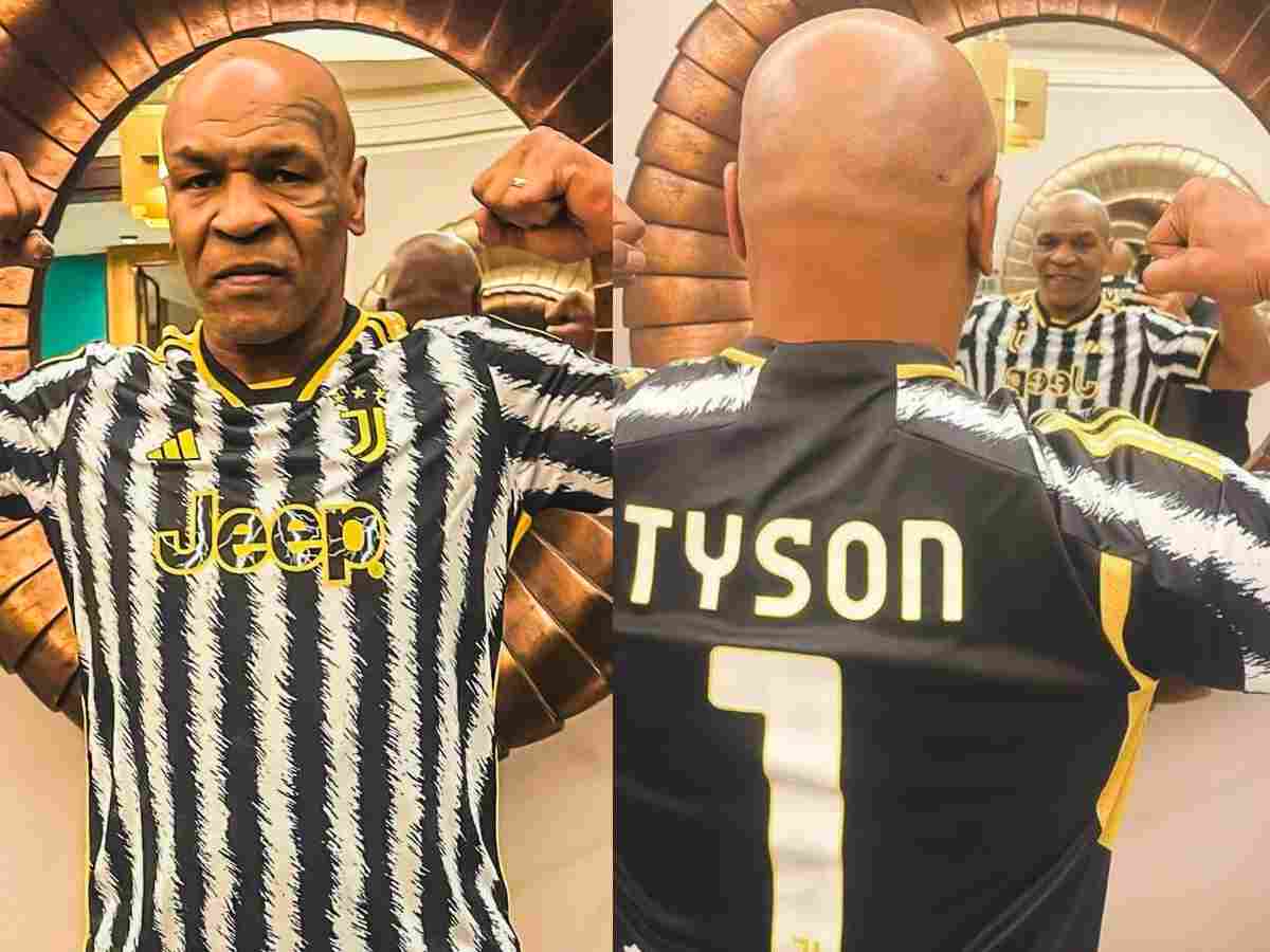 Boxing icon Mike Tyson was seen sporting a Juventus jersey during the filming of his most recent film