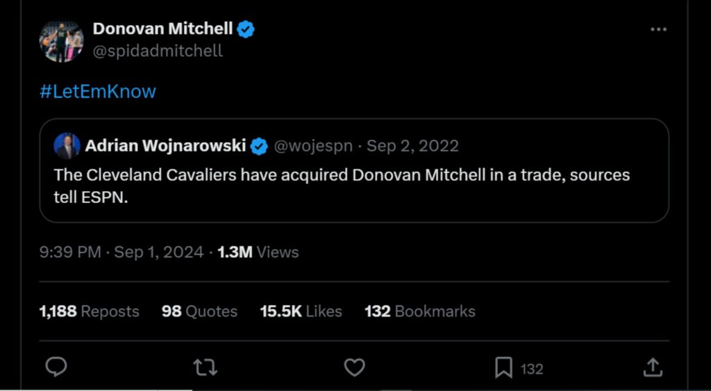 Donovan Mitchell's Reaction