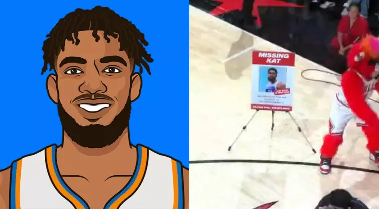 Bulls Mascot Hilariously Trolls Timberwolves with Missing Karl-Anthony Towns’ Sign