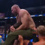 Jon Moxley Gets Hit by “The Shield Powerbomb” at AEW Worlds End